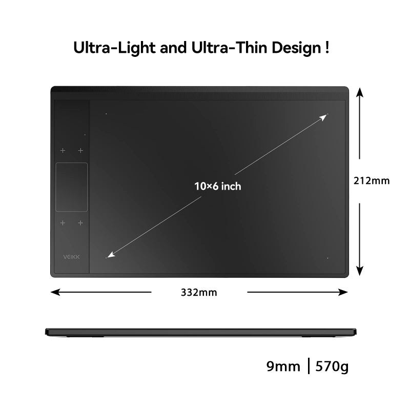 VEIKK A30 V2 Drawing Tablet 10x6 Inch Graphics Tablet with 8192 Pressure Sensitivity Battery-Free Pen and Touch Pad, 4 Hot Keys Drawing Pad for Computer, Supports Mac Windows Android Linux - Image 3